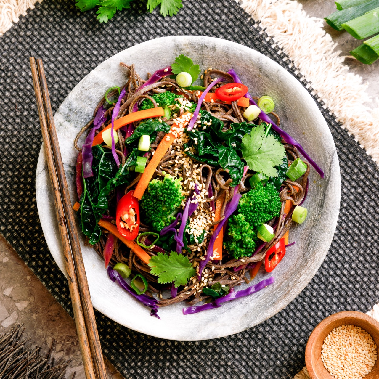 Low Calorie Ginger and Sesame Noodle Salad