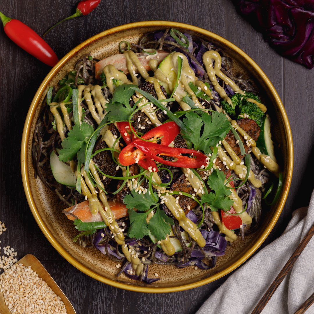 Tropical High Protein Tempeh Noodle Salad