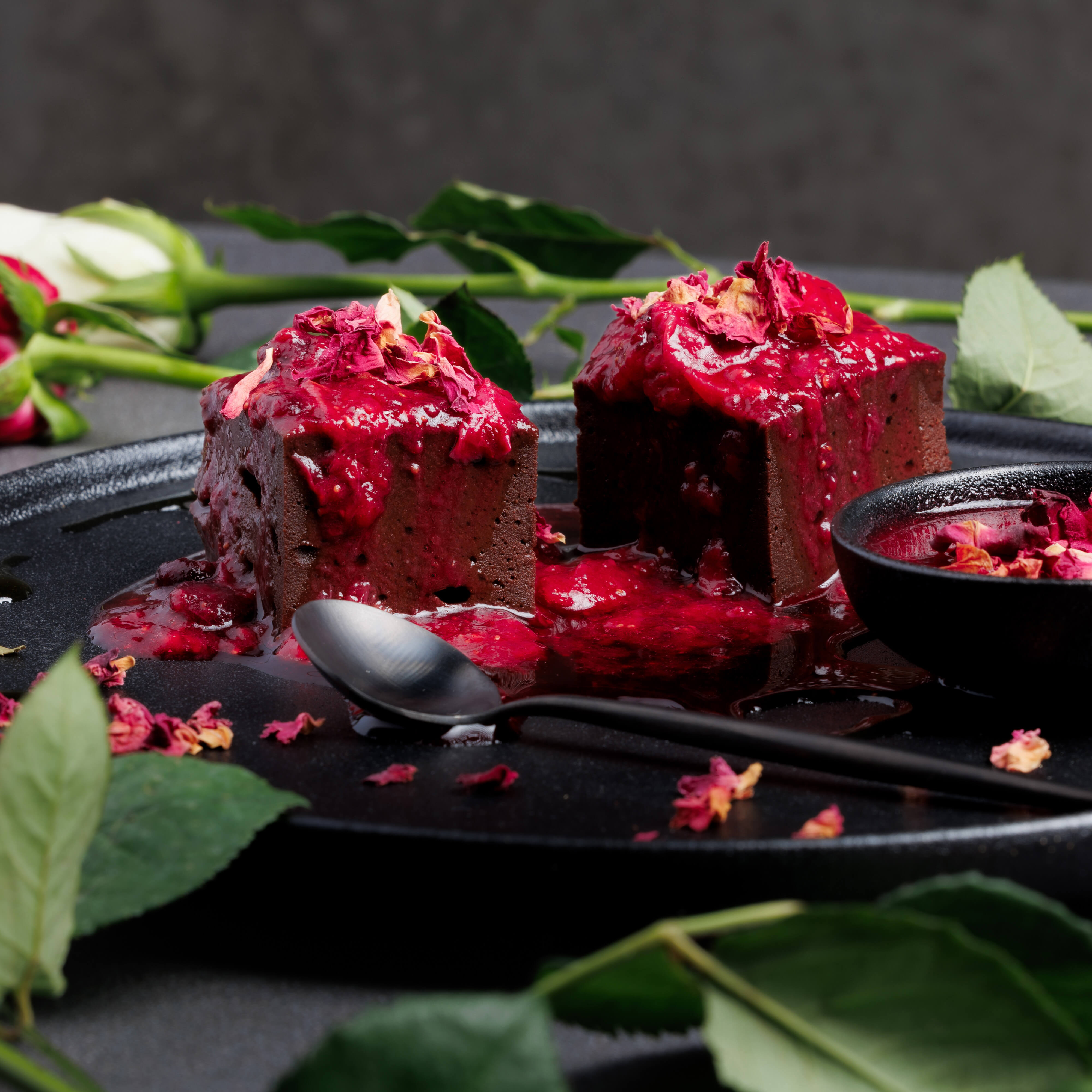 Wild Berry and Rose infused Cacao Fudge Brownie