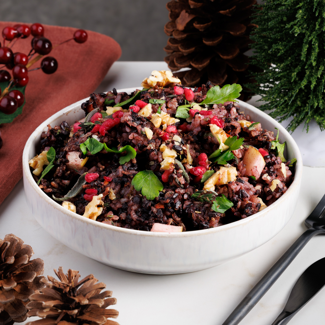 Christmas Wild Rice Stuffing with Apple & Sage